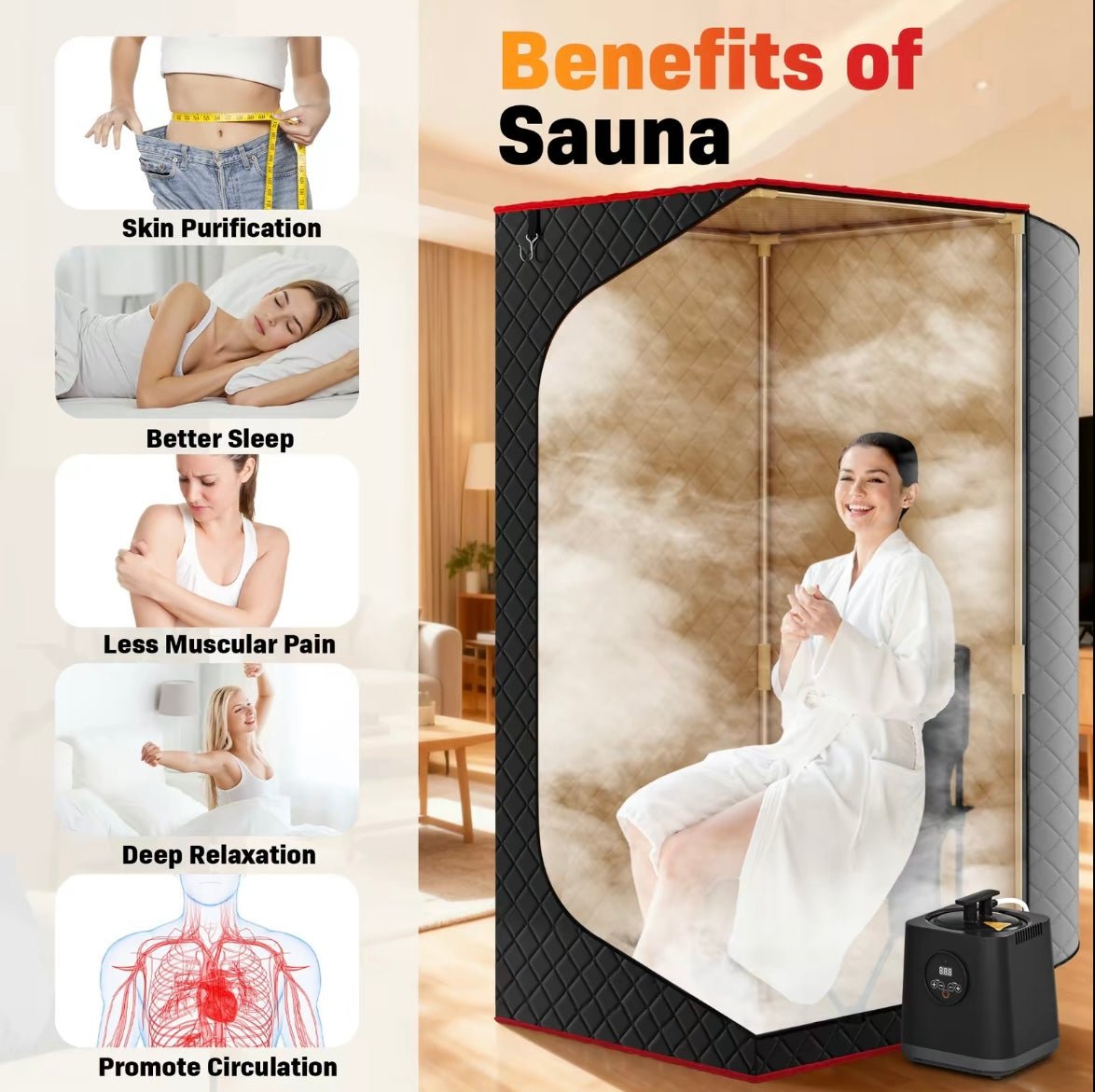 Portable Home Steam Sauna - KAVIRES